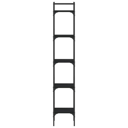 vidaXL Bücherregal 5 Böden Schwarz 35x30x174 cm Holzwerkstoff
