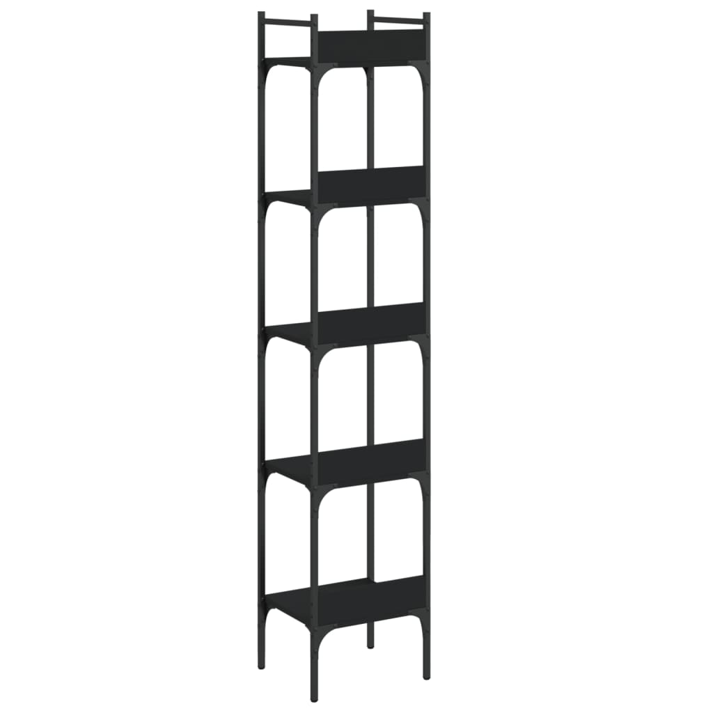 vidaXL Bücherregal 5 Böden Schwarz 35x30x174 cm Holzwerkstoff