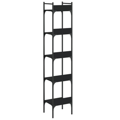 vidaXL Bücherregal 5 Böden Schwarz 35x30x174 cm Holzwerkstoff
