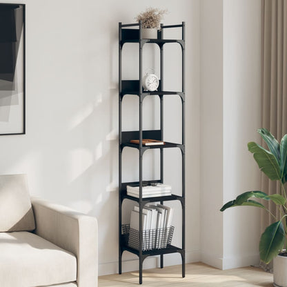 vidaXL Bücherregal 5 Böden Schwarz 35x30x174 cm Holzwerkstoff