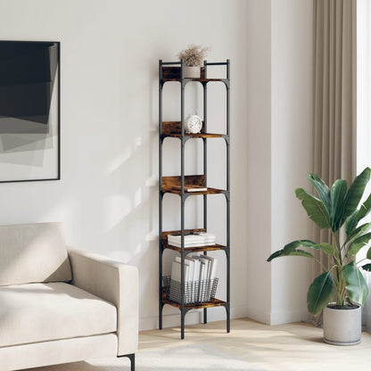 vidaXL Bücherregal 5 Böden Räuchereiche 35x30x174 cm Holzwerkstoff