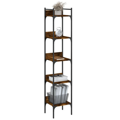 vidaXL Bücherregal 5 Böden Räuchereiche 35x30x174 cm Holzwerkstoff