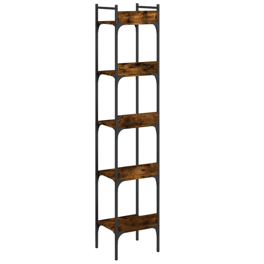 vidaXL Bücherregal 5 Böden Räuchereiche 35x30x174 cm Holzwerkstoff