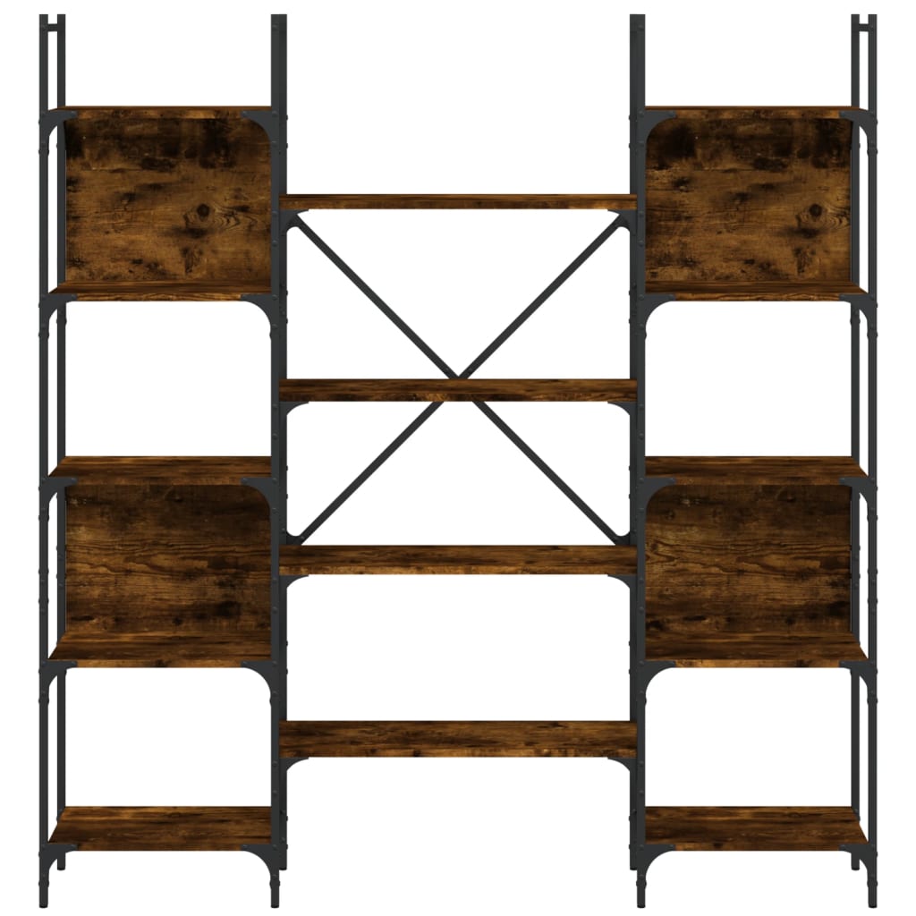 vidaXL Bücherregal Räuchereiche 155,5x24x166,5 cm Holzwerkstoff