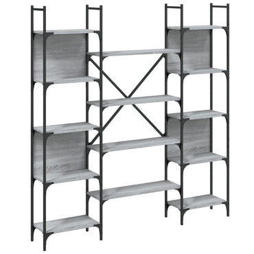 vidaXL Bücherregal Grau Sonoma 155,5x24x166,5 cm Holzwerkstoff