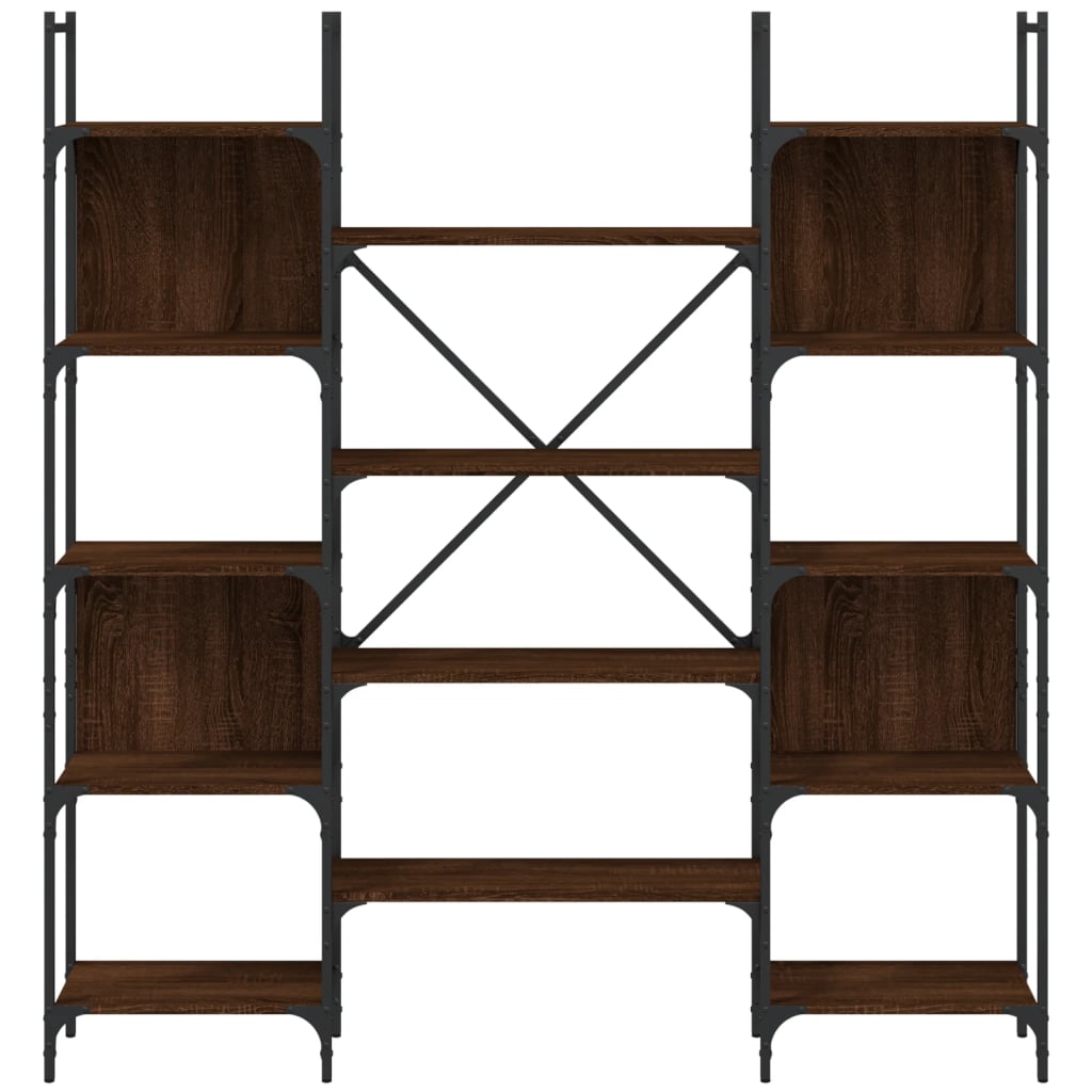 vidaXL Bücherregal Braun Eichen-Optik 155,5x24x166,5 cm Holzwerkstoff
