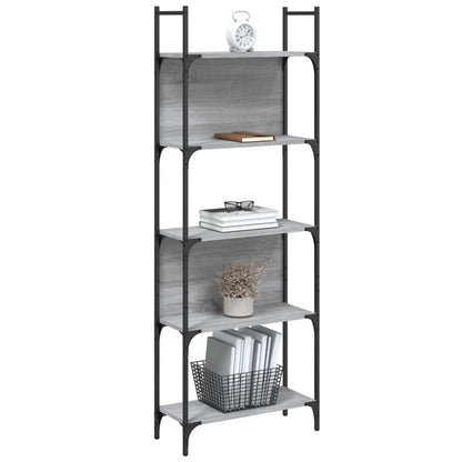 vidaXL Bücherregal 5 Böden Grau Sonoma 60,5x24x166,5 cm Holzwerkstoff