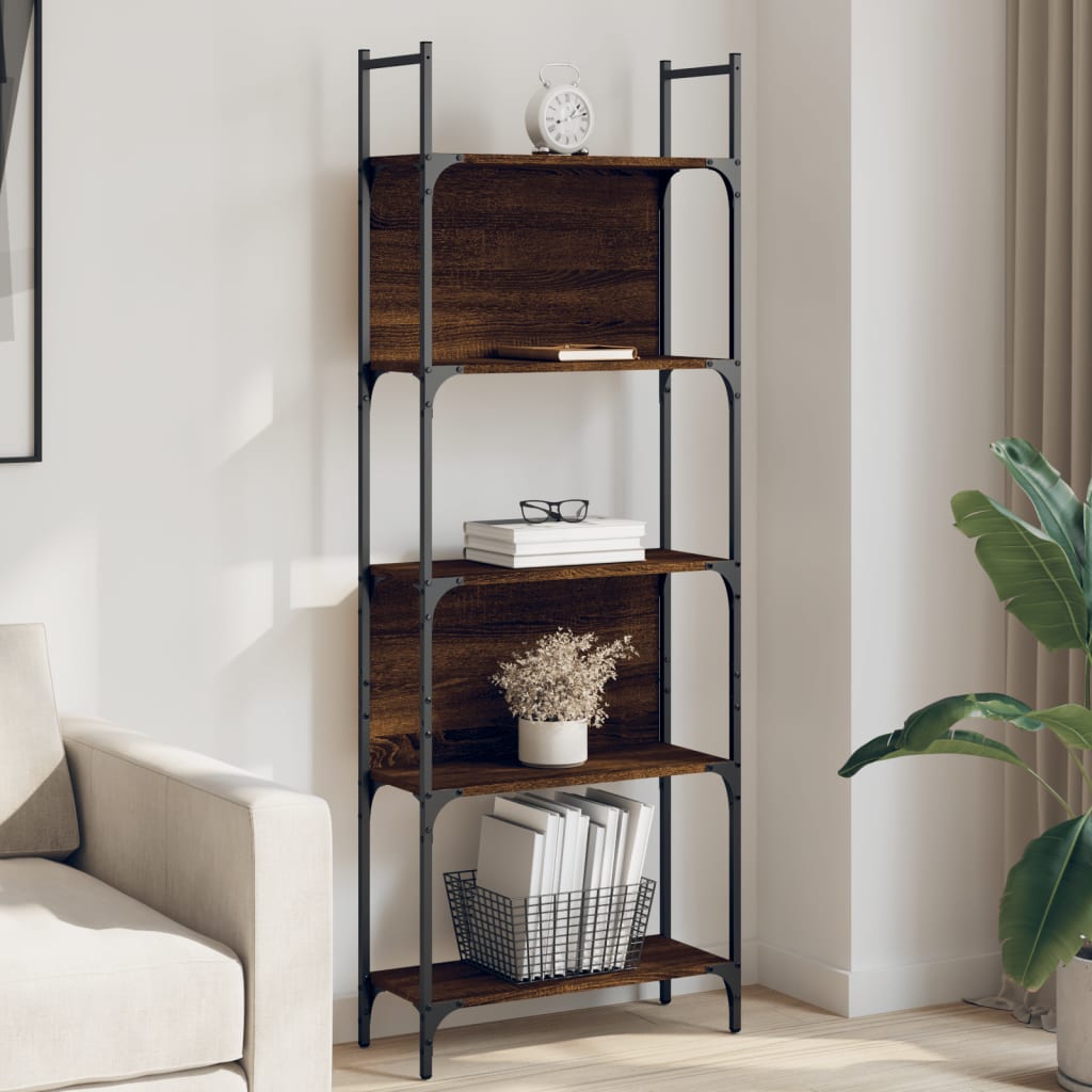 vidaXL Bücherregal 5 Böden Braun Eichen-Optik 60,5x24x166,5 cm