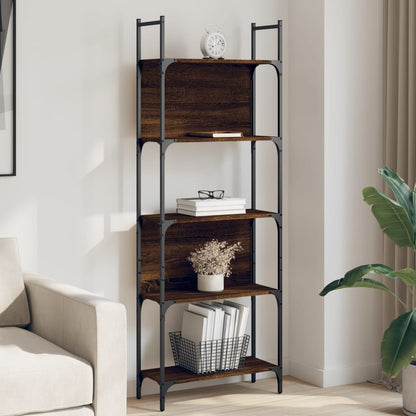 vidaXL Bücherregal 5 Böden Braun Eichen-Optik 60,5x24x166,5 cm