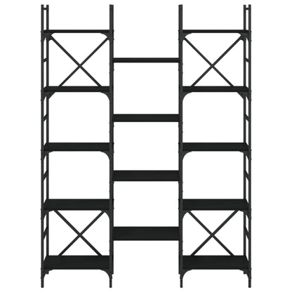 vidaXL Bücherregal Schwarz 127,5x28,5x172,5 cm Holzwerkstoff