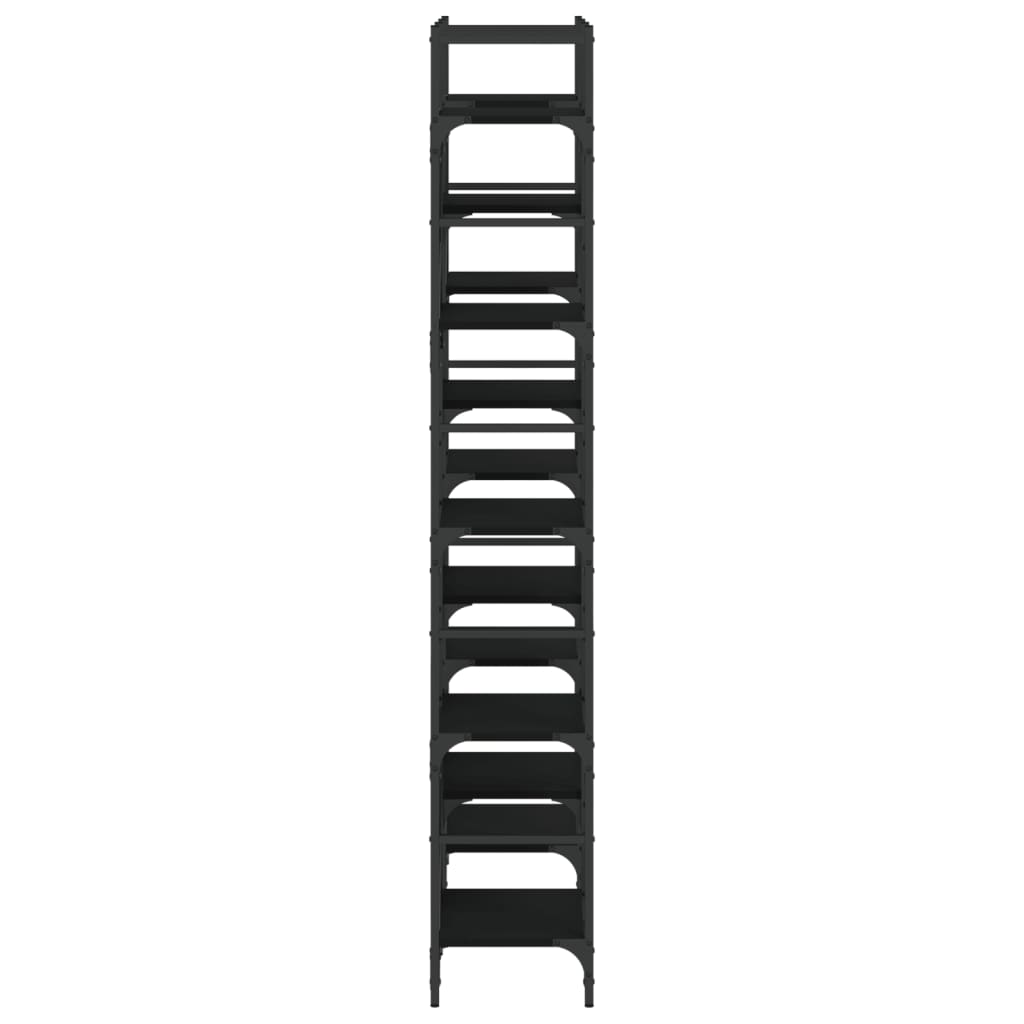 vidaXL Bücherregal Schwarz 127,5x28,5x172,5 cm Holzwerkstoff