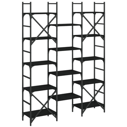 vidaXL Bücherregal Schwarz 127,5x28,5x172,5 cm Holzwerkstoff