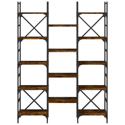 vidaXL Bücherregal Räuchereiche 127,5x28,5x172,5 cm Holzwerkstoff
