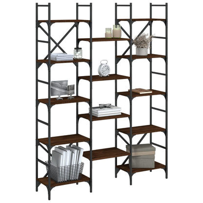 vidaXL Bücherregal Braun Eichen-Optik 127,5x28,5x172,5cm Holzwerkstoff