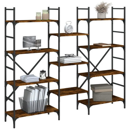 vidaXL Bücherregal Räuchereiche 160x28,5x136,5 cm Holzwerkstoff