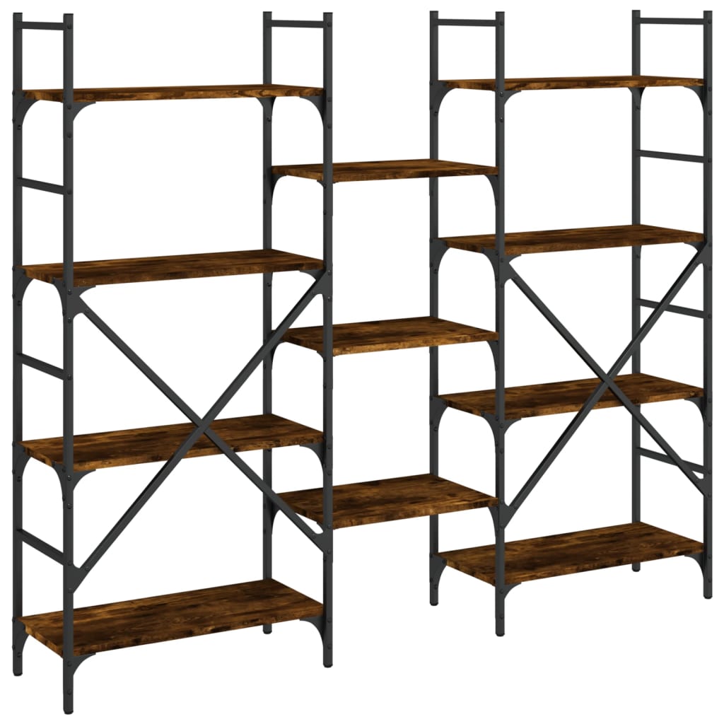 vidaXL Bücherregal Räuchereiche 160x28,5x136,5 cm Holzwerkstoff