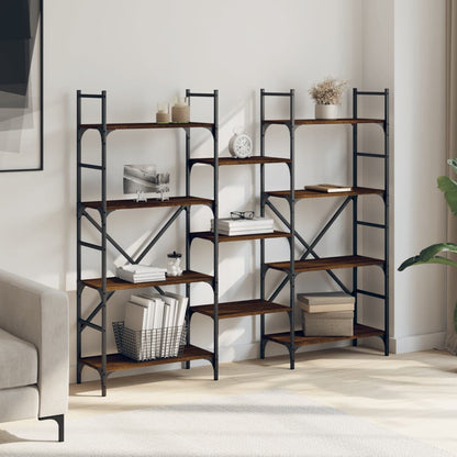 vidaXL Bücherregal Braun Eichen-Optik 160x28,5x136,5 cm Holzwerkstoff