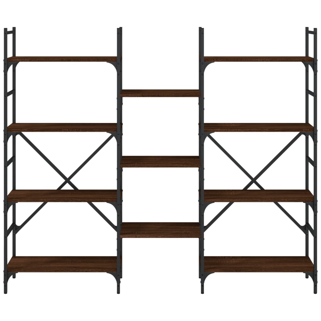 vidaXL Bücherregal Braun Eichen-Optik 160x28,5x136,5 cm Holzwerkstoff
