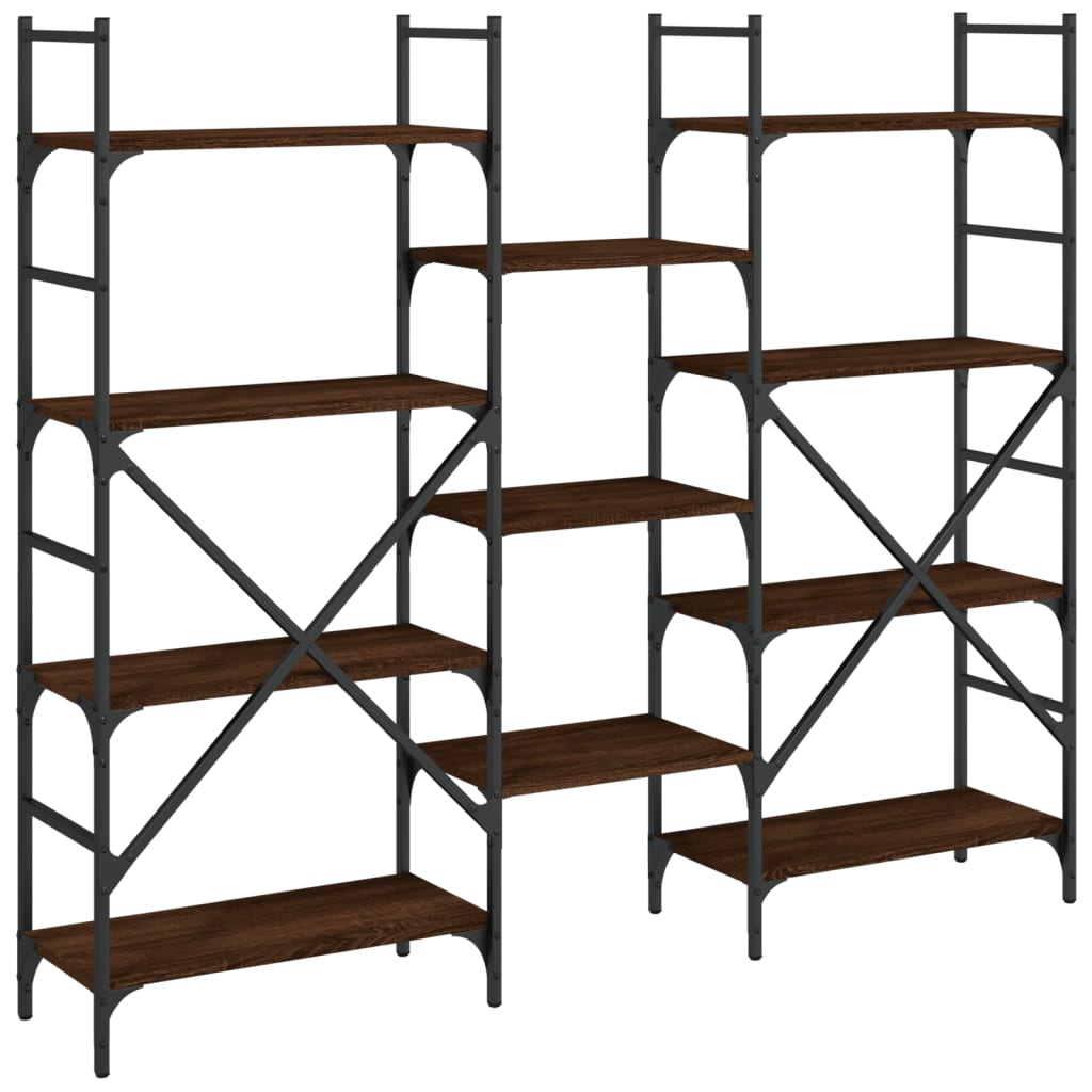vidaXL Bücherregal Braun Eichen-Optik 160x28,5x136,5 cm Holzwerkstoff