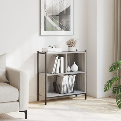 vidaXL Bücherregal Grau Sonoma 72x28x77,5 cm Holzwerkstoff