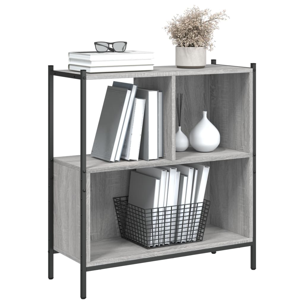 vidaXL Bücherregal Grau Sonoma 72x28x77,5 cm Holzwerkstoff