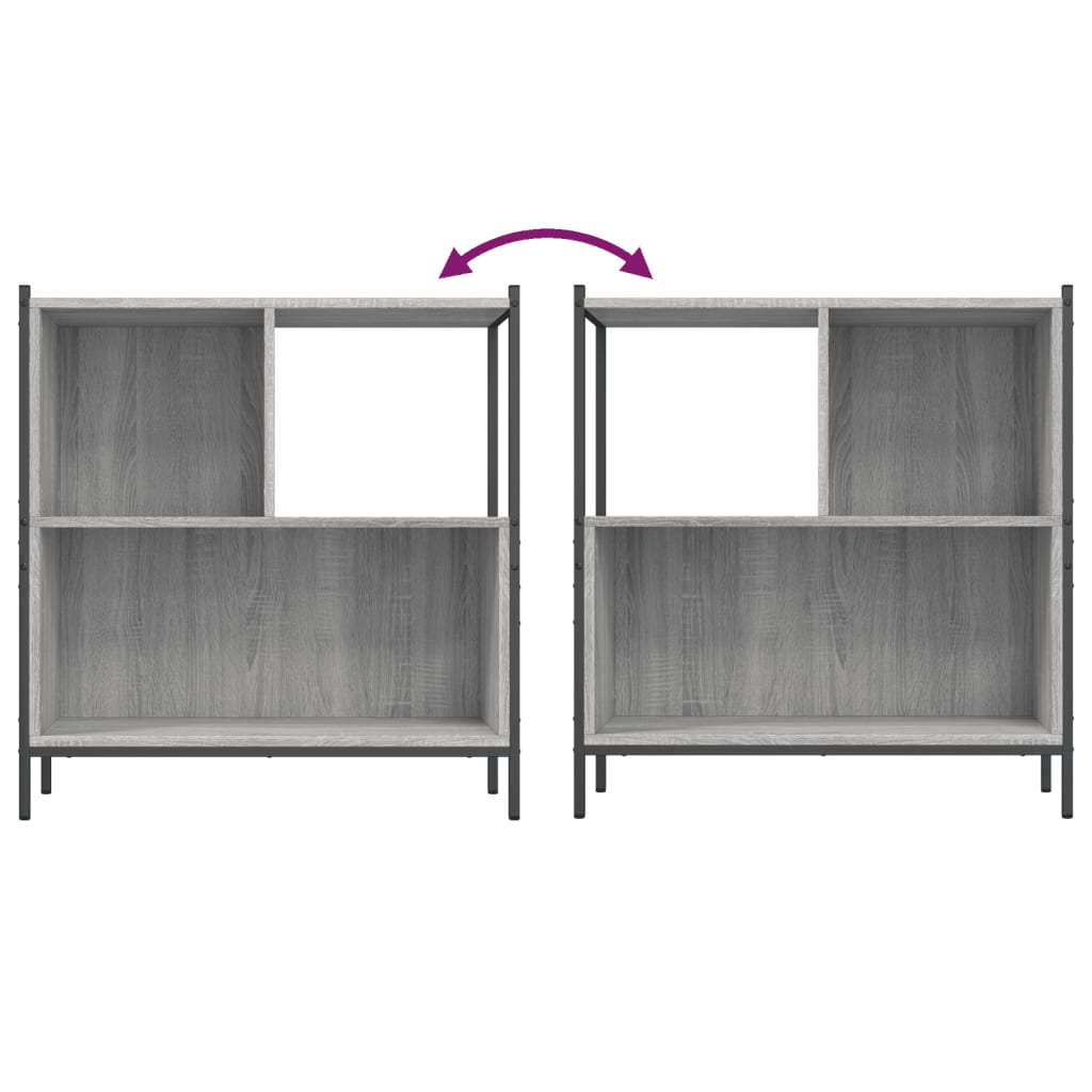 vidaXL Bücherregal Grau Sonoma 72x28x77,5 cm Holzwerkstoff