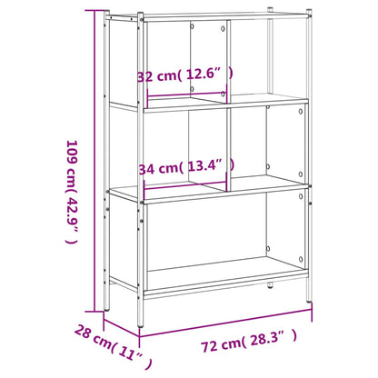 vidaXL Bücherregal Braun Eichen-Optik 72x28x109 cm Holzwerkstoff