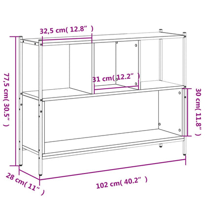 vidaXL Bücherregal Braun Eichen-Optik 102x28x77,5 cm Holzwerkstoff