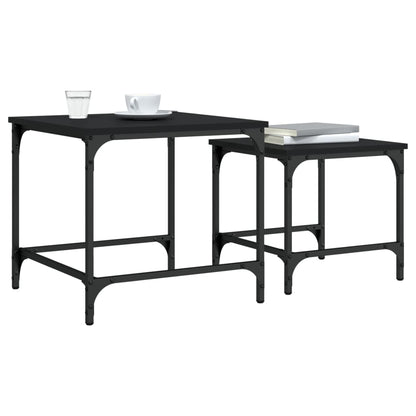 vidaXL Satztische 2 Stk. Schwarz Holzwerkstoff