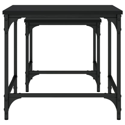 vidaXL Satztische 2 Stk. Schwarz Holzwerkstoff