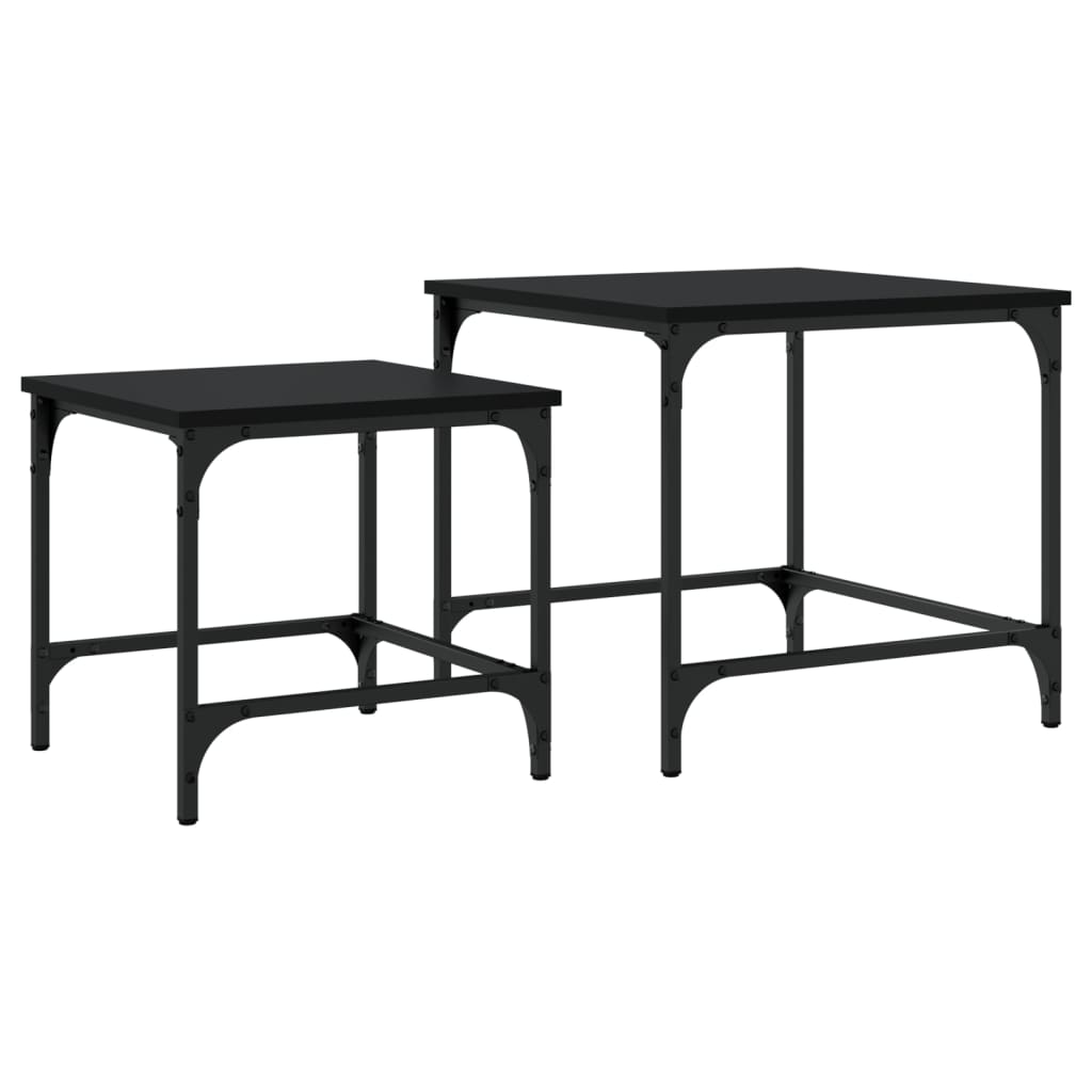 vidaXL Satztische 2 Stk. Schwarz Holzwerkstoff