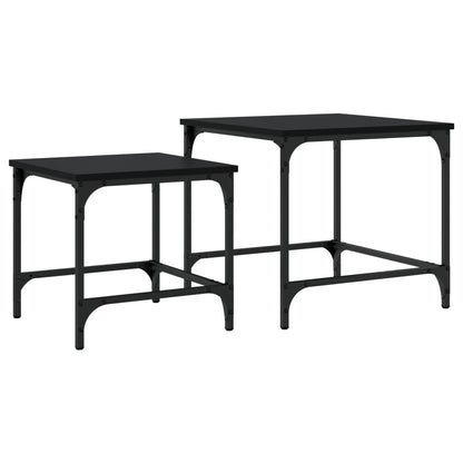 vidaXL Satztische 2 Stk. Schwarz Holzwerkstoff