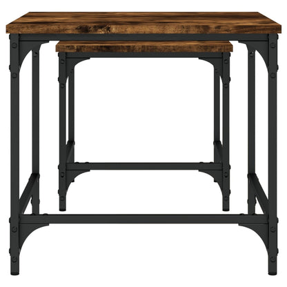 Satztische 2 Stk. Räuchereiche Holzwerkstoff