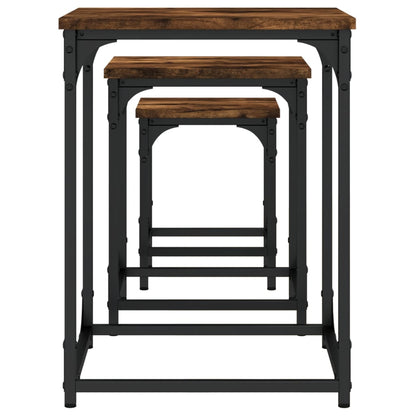 vidaXL Tables gigognes 3 pcs Chêne fumé Bois d'ingénierie