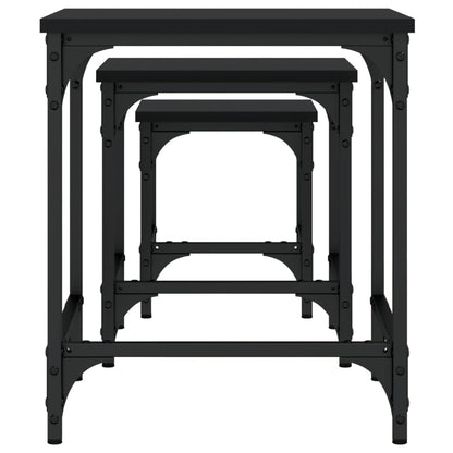 vidaXL Tables gigognes 3 pcs Noir Bois d'ingénierie