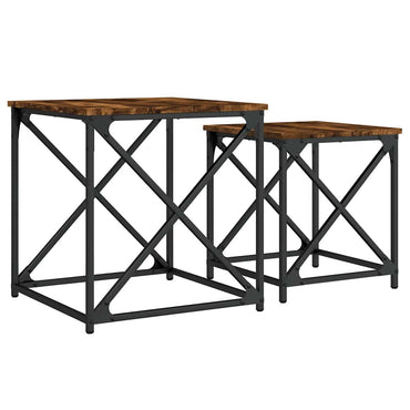 vidaXL Tables gigognes 2 pcs Chêne fumé Bois d'ingénierie