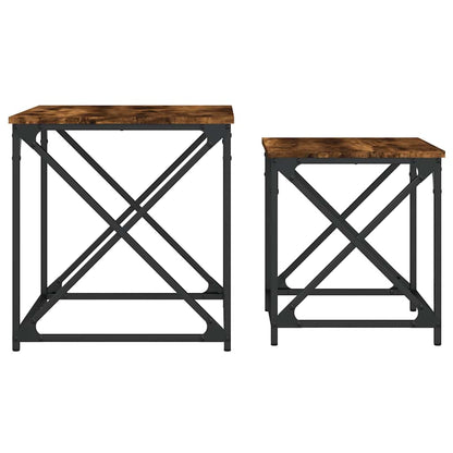 vidaXL Tables gigognes 2 pcs Chêne fumé Bois d'ingénierie