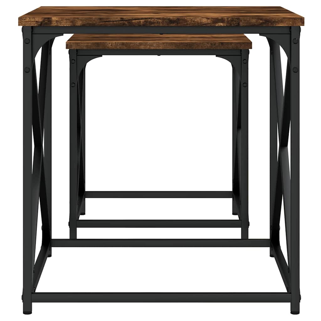 vidaXL Tables gigognes 2 pcs Chêne fumé Bois d'ingénierie