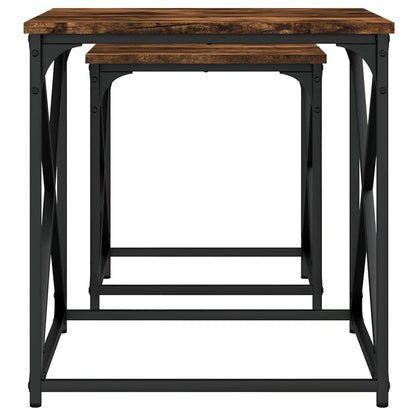 vidaXL Tables gigognes 2 pcs Chêne fumé Bois d'ingénierie
