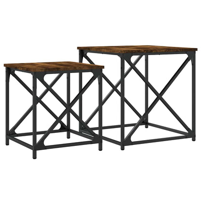 vidaXL Tables gigognes 2 pcs Chêne fumé Bois d'ingénierie