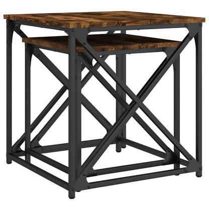 vidaXL Tables gigognes 2 pcs Chêne fumé Bois d'ingénierie