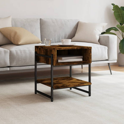 vidaXL Couchtisch Räuchereiche 40x40x45 cm Holzwerkstoff