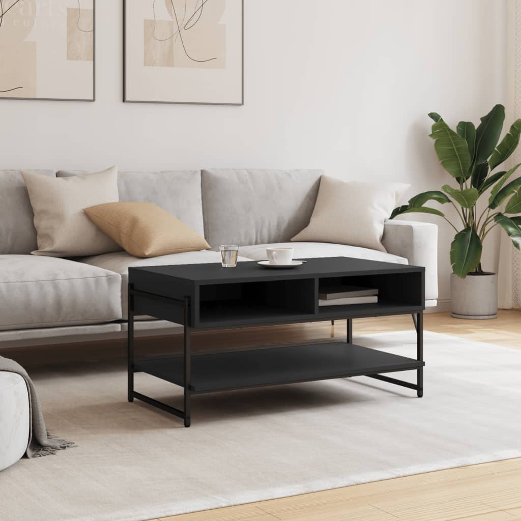 vidaXL Couchtisch Schwarz 90x50x45 cm Holzwerkstoff