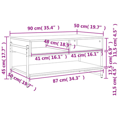 vidaXL Couchtisch Schwarz 90x50x45 cm Holzwerkstoff