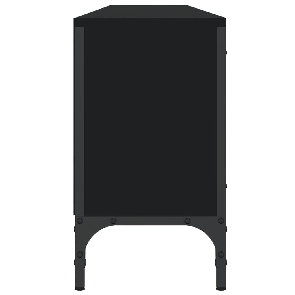 vidaXL Meuble TV avec tiroir Noir 200x25x44 cm Bois d'ingénierie