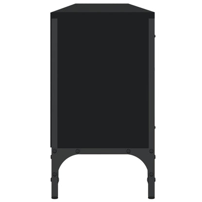 vidaXL Meuble TV avec tiroir Noir 200x25x44 cm Bois d'ingénierie