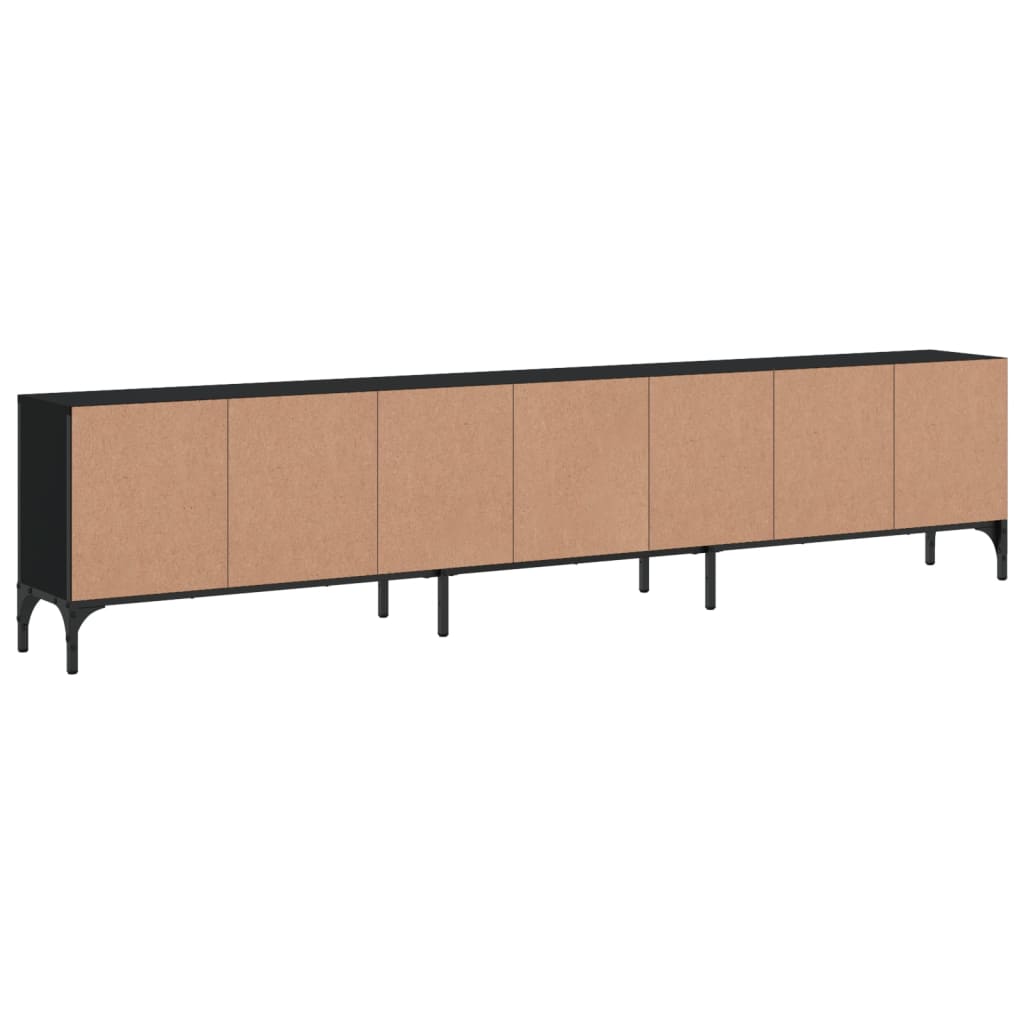 vidaXL Meuble TV avec tiroir Noir 200x25x44 cm Bois d'ingénierie