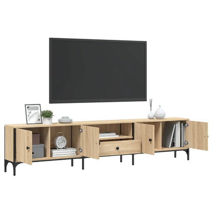 vidaXL Meuble TV avec tiroir Chêne Sonoma 200x25x44 cm Bois d'ingénierie