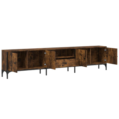 Meuble TV vidaXL avec tiroir chêne fumé 200x25x44cm bois d'ingénierie