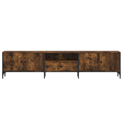 Meuble TV vidaXL avec tiroir chêne fumé 200x25x44cm bois d'ingénierie